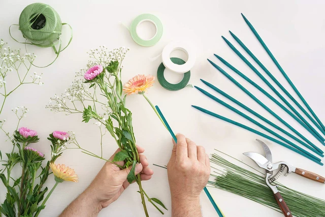 Alt view image 6 of 6 - Plant Stakes 25Pcs,18IN Green Bamboo Sticks With25 Green Ties,Orchid Sticks | Sturdy Garden Stakes for Plants, Floral Plant Support Stakes, Bamboo Sticks for Plants,Potted Plant