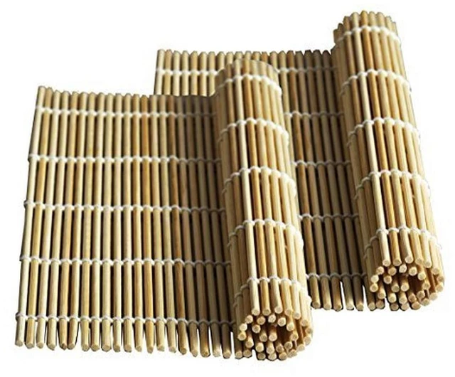 Main image of Set of 2 Bamboo Sushi Rolling Mats, 9.5" Sushi Roller Mat Maker for Homemade Sushi, Eco-Friendly Bamboo Roll Mat for Sushi Making