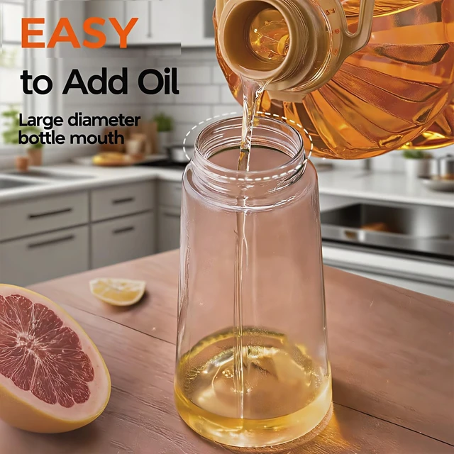 Alt view image 6 of 7 - 2 in 1 Oil Sprayer for Cooking, 16oz/470ml | Oil Dispenser for Kitchen Gadgets, Premium Food-Grade Oil Bottle, for Salad, Air Fryer, BBQ