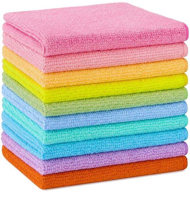 Main image of Microfiber Cleaning Cloth, 10PK, Cleaning Rags, 11.5"×11.5" | Microfiber Towels for Cars, Lint Free Cloth, Dusting Cloth for Home, Window, Cleaning Supplies