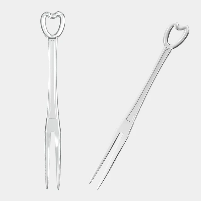Alt view image 7 of 7 - 300PCS Disposable Plastic Fruit Forks, Mini Cake Forks Tasting Appetizer Cocktail Forks Picks Small Dessert Food Picks Sticks