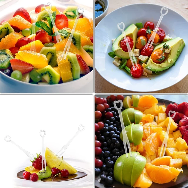 Alt view image 3 of 7 - 300PCS Disposable Plastic Fruit Forks, Mini Cake Forks Tasting Appetizer Cocktail Forks Picks Small Dessert Food Picks Sticks