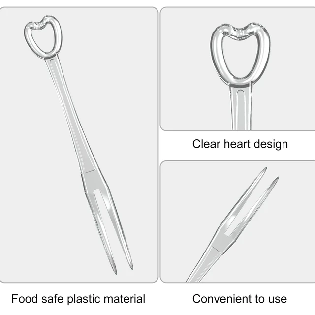 Alt view image 5 of 7 - 300PCS Disposable Plastic Fruit Forks, Mini Cake Forks Tasting Appetizer Cocktail Forks Picks Small Dessert Food Picks Sticks
