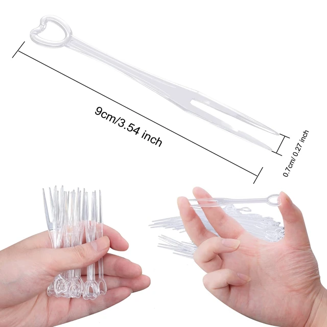 Alt view image 6 of 7 - 300PCS Disposable Plastic Fruit Forks, Mini Cake Forks Tasting Appetizer Cocktail Forks Picks Small Dessert Food Picks Sticks