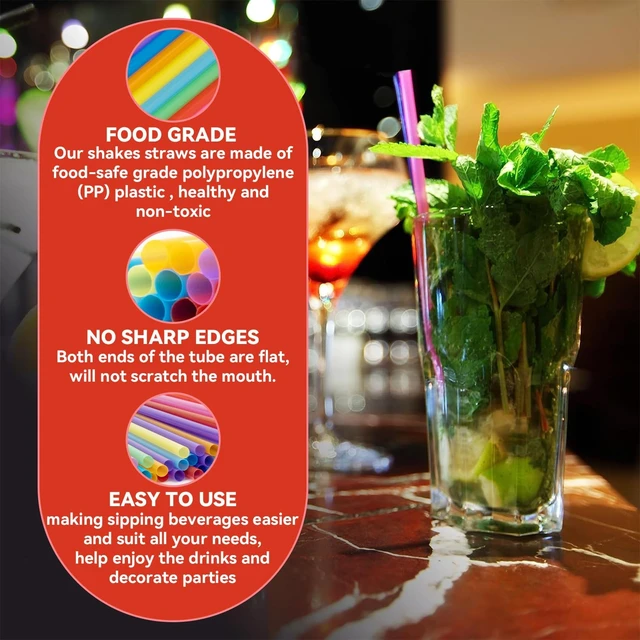 Alt view image 6 of 7 - 100PCS Colorful Plastic Straws Disposable for Party Drinks | Drinking Straws Bulk with Vibrant Colors for Birthday, Wedding, BBQ & Cocktail Drinks, 7.5 Inch