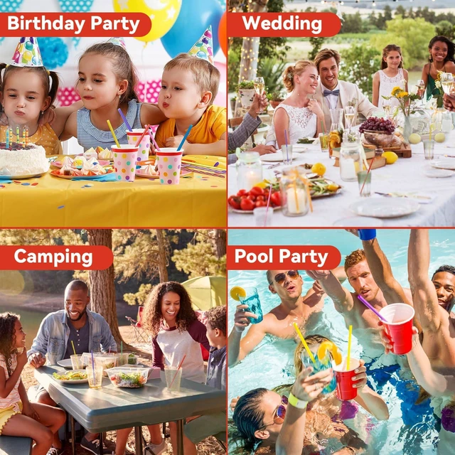 Alt view image 7 of 7 - 100PCS Colorful Plastic Straws Disposable for Party Drinks | Drinking Straws Bulk with Vibrant Colors for Birthday, Wedding, BBQ & Cocktail Drinks, 7.5 Inch