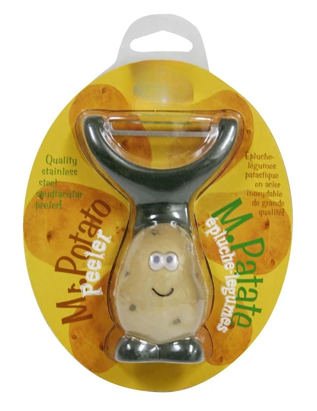 Alt view image 2 of 3 - Mr Potato Y-Shaped Peeler, Cute Kitchen Gadget for Vegetables and Fruit, Create Long Wide Veggie Pasta Strands, Stainless Steel Blade