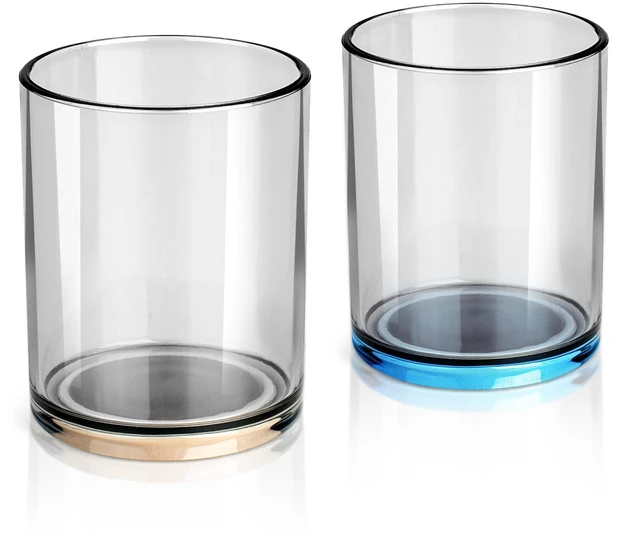 Main image of Mouthwash Dispenser Cup Set of 2, Transparent Oral Care Cup for Bathroom, Shower, Kitchen Sink, with Removable Silicone Drip Guard, Leak-Proof for Kids Adults