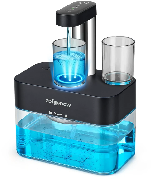 Alt view image 5 of 7 - Mouthwash Dispenser Cup Set of 2, Transparent Oral Care Cup for Bathroom, Shower, Kitchen Sink, with Removable Silicone Drip Guard, Leak-Proof for Kids Adults