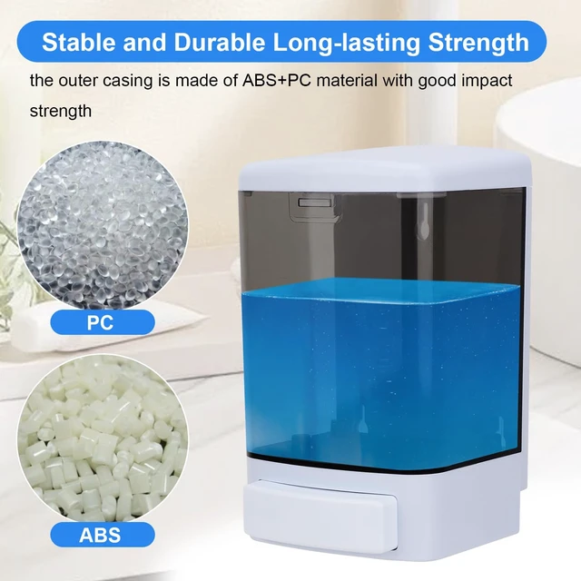 Alt view image 2 of 7 - Soap Dispenser Wall Mount, 33.8oz/1000ml Commercial Hand Soap Dispenser, Manual Kitchen Soap Dispenser for Kitchen/Bathroom/Hotel, Liquid Containers Shampoo Plastic