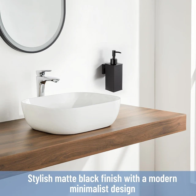 Alt view image 4 of 6 - BGL Matte Black Soap Dispenser Wall Mounted for Bathroom