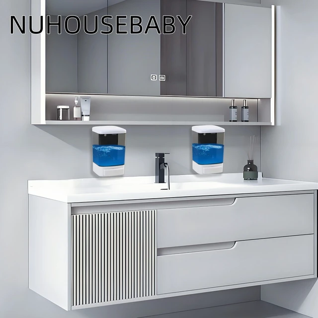 Alt view image 7 of 7 - Manual Soap Dispenser Wall Mounted 33.8oz Bathroom Commercial | Durable ABS,Leak-proof,Rustproof.Big Capacity.Easy Install & Refill,Suitable Various Locations & Liquids.1000ML