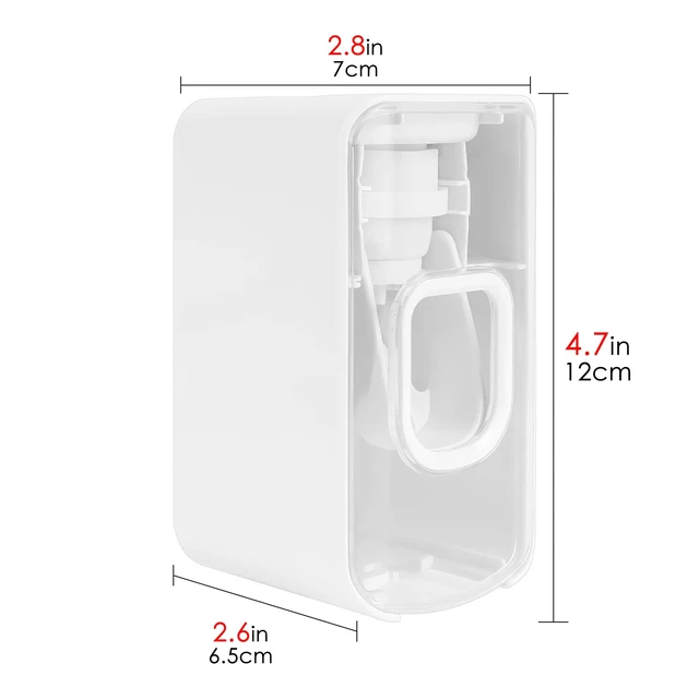 Alt view image 2 of 6 - 2 Slot Toothbrush Holder and Toothpaste Dispenser Wall Mounted, Automatic Toothpaste Squeezer, 2 in 1 Tooth Brush Toothpaste Organizer for Shower (Clear)