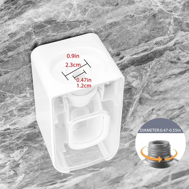 Alt view image 4 of 6 - 2 Slot Toothbrush Holder and Toothpaste Dispenser Wall Mounted, Automatic Toothpaste Squeezer, 2 in 1 Tooth Brush Toothpaste Organizer for Shower (Clear)