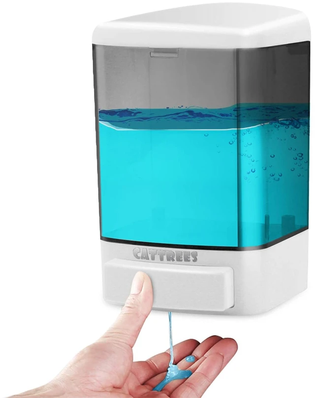 Main image of Manual Soap Dispenser Kitchen Bathroom 33.8oz/1000ml Wall Mounted Hand Commercial Soap Dispenser for Liquid Containers Shampoo Gel Chamber Plastic (Black)