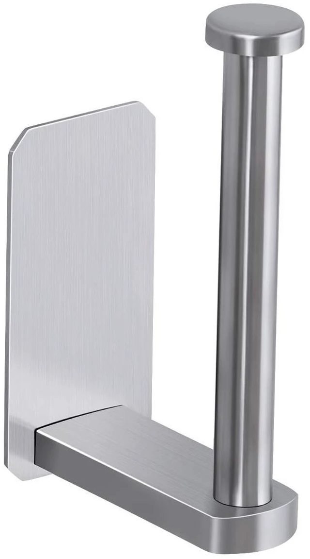 Main image of Toilet Paper Holder Self Adhesive Kitchen Washroom Adhesive Toilet Roll Holder No Drilling for Bathroom Stick on Wall Stainless Steel Brushed