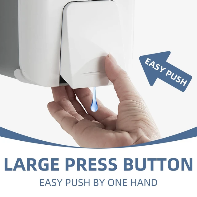 Alt view image 4 of 7 - Soap Dispenser Wall Mount 28oz Commercial Hand Soap Dispenser for Bathroom Liquid Gel Hand Sanitizer Dispenser No Drilling White