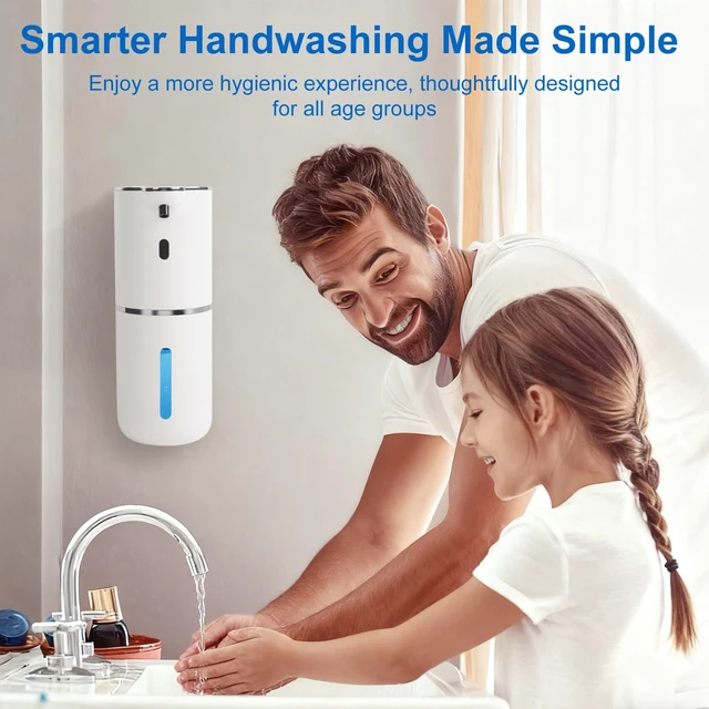 Alt view image 6 of 7 - Automatic Soap Dispenser, Hand Soap Dispenser 12.8oz/380ml Smart Rechargeable, Liquid Touchless Soap Dispensers with 6-Level, Wall Mounted or Countertop Dish Soap Dispensing for Bathroom & Kitchen