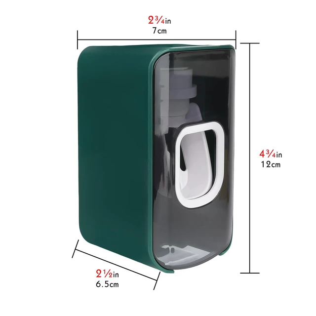 Alt view image 2 of 6 - 2 Slot Toothbrush Holder and Toothpaste Dispenser Wall Mounted, Automatic Toothpaste Squeezer, 2 in 1 Tooth Brush Toothpaste Organizer for Shower (Green)