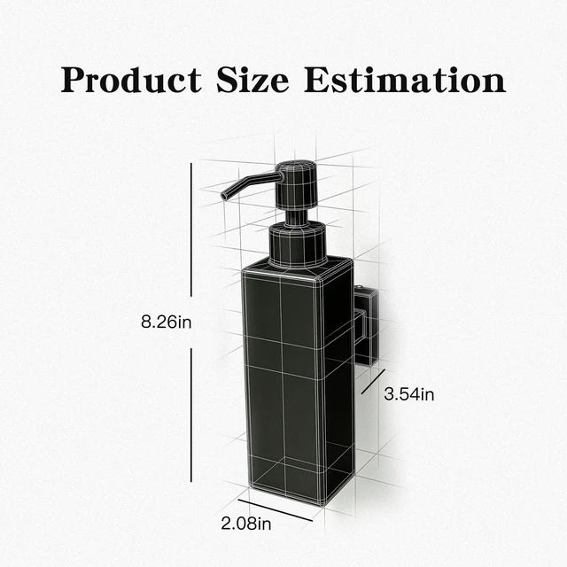 Alt view image 2 of 6 - Black Soap Dispenser, Wall-Mounted 304 Stainless Steel Liquid Soap Dispenser for Kitchen and Bathroom