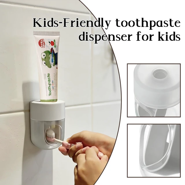 Alt view image 3 of 6 - Toothpaste Dispenser, Automatic Squeezer, Multi-Functional No-Drill Wall-Mounted, White