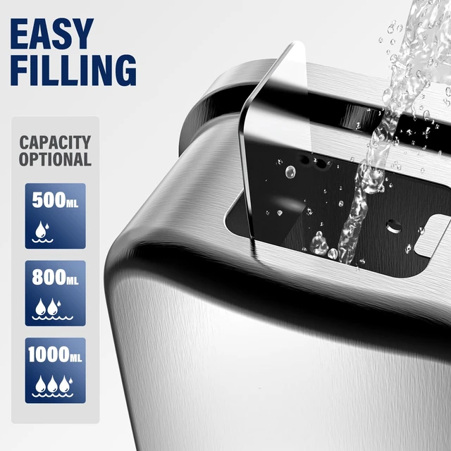 Alt view image 3 of 7 - Commercial Soap Dispenser Wall Mount 304 Stainless Steel, Manual Liquid Hand Soap Dispenser for Bathroom Restroom Restaurant Hotel Office, Anti-Leak Pump