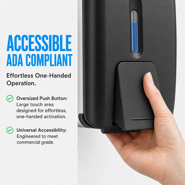 Alt view image 3 of 7 - Commercial Hand Soap Dispenser Wall Mount | Dual-Lock Design, ABS Liquid & Gel Hand Sanitizer Dispenser for Bathroom & Commercial Restaurant, 28oz/800ml
