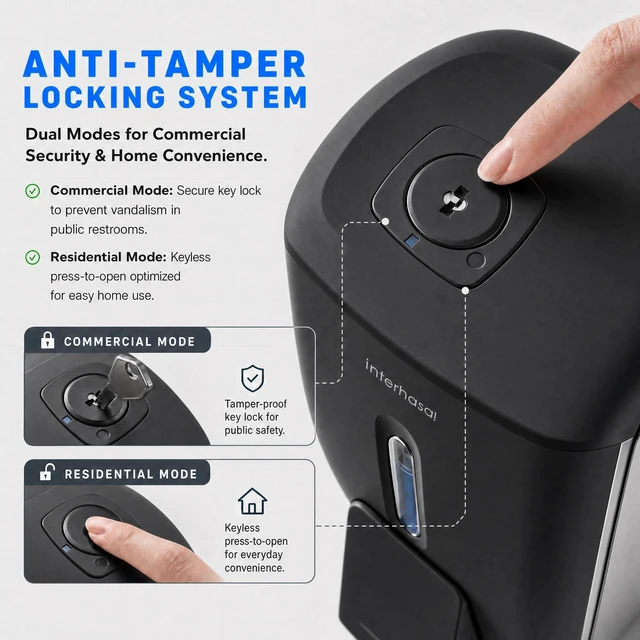 Alt view image 4 of 7 - Commercial Hand Soap Dispenser Wall Mount | Dual-Lock Design, ABS Liquid & Gel Hand Sanitizer Dispenser for Bathroom & Commercial Restaurant, 28oz/800ml