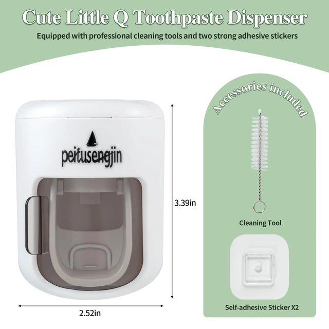 Alt view image 2 of 6 - PeiTuSengJin Toothpaste Dispenser,Mounted for Kids and Adult | Wall-Mounted Automatic Toothpaste,with 2Adhesive Pad and Cleaning Brush (No design)