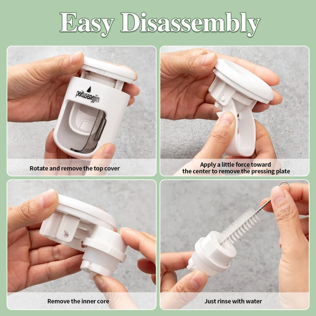 Alt view image 4 of 6 - PeiTuSengJin Toothpaste Dispenser,Mounted for Kids and Adult | Wall-Mounted Automatic Toothpaste,with 2Adhesive Pad and Cleaning Brush (No design)