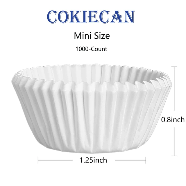 Alt view image 2 of 7 - 1000 Pcs White Mini Cupcake Liners Small Muffin Liners No Smell Premium Greaseproof Paper Cupcake Wrappers Baking Cups (1.25 Inch Bottom Dia.)
