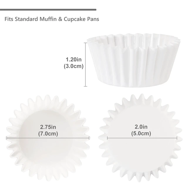 Alt view image 5 of 7 - Heavy Duty White Cupcake Liners Standard Muffin Baking Cups 150pcs | Stay Bright, No Muffin Pan Needed, Non-stick & Easily Peels, Odorless, Grease-Resistant Paper Muffin Liners With Style