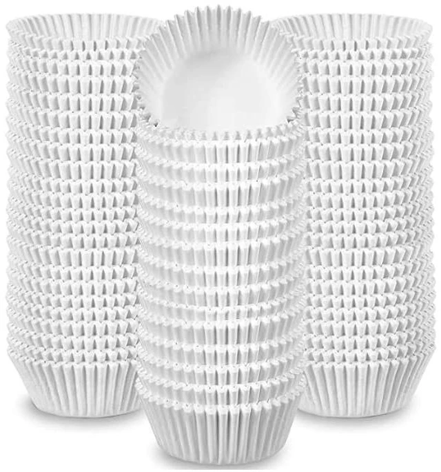 Main image of 100 Jumbo Cupcake Muffin Liners 2 1/4" X 1 7/8" | Large Tall White Fluted Baking Cups Cupcake Liners