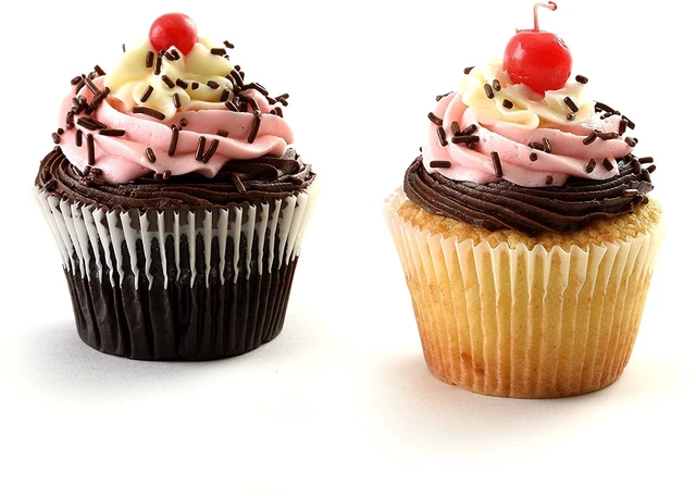 Alt view image 3 of 5 - 100 Jumbo Cupcake Muffin Liners 2 1/4" X 1 7/8" | Large Tall White Fluted Baking Cups Cupcake Liners