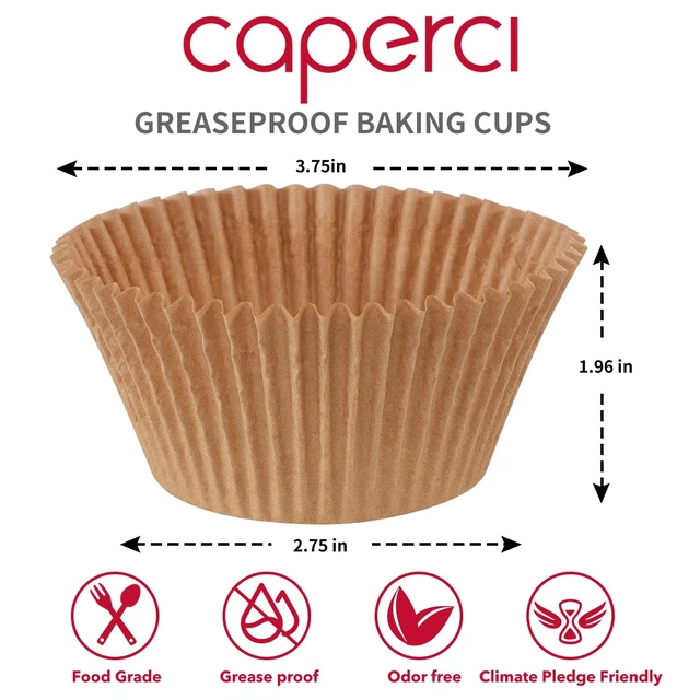 Alt view image 2 of 7 - 300pcs Jumbo Muffin Cupcake Liners Natural Paper Large Baking Cups | No Smell, Food Grade, Balanced Non-stick & Unbleached Greaseproof Paper Large Muffin Liners for Big Muffins & Cupcakes