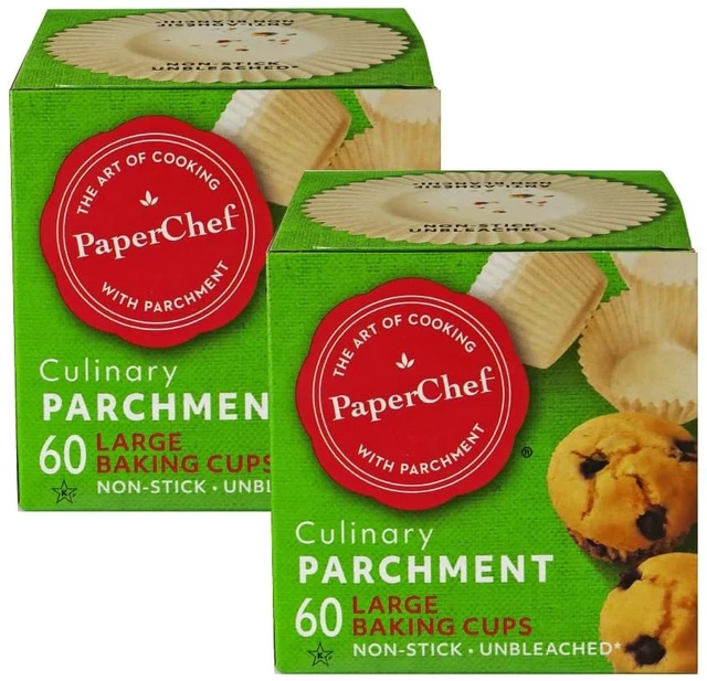 Main image of Large Parchment Baking Cups Nonstick Release 60 Count 2 Pack | Easy Release, Non-Stick, Unbleached & Compostable Perfect for Muffins & Cupcakes