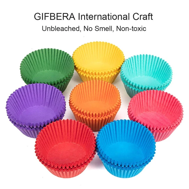 Alt view image 3 of 6 - Bright Rainbow Cupcake Liners Colorful Standard Baking Cups 400pcs | Multicolor Versatility, Greaseproof Muffin Liners Add Solid Colorful Cheer to Cupcakes & Muffins and Oven-Safe for Baking