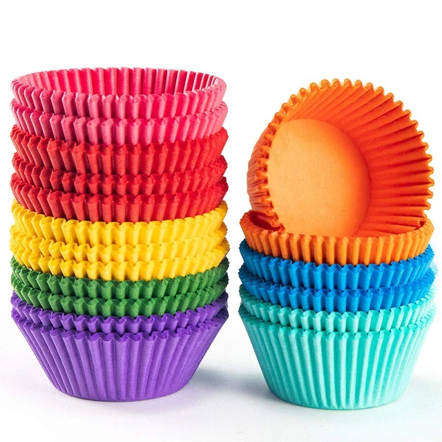 Alt view image 4 of 6 - Bright Rainbow Cupcake Liners Colorful Standard Baking Cups 400pcs | Multicolor Versatility, Greaseproof Muffin Liners Add Solid Colorful Cheer to Cupcakes & Muffins and Oven-Safe for Baking