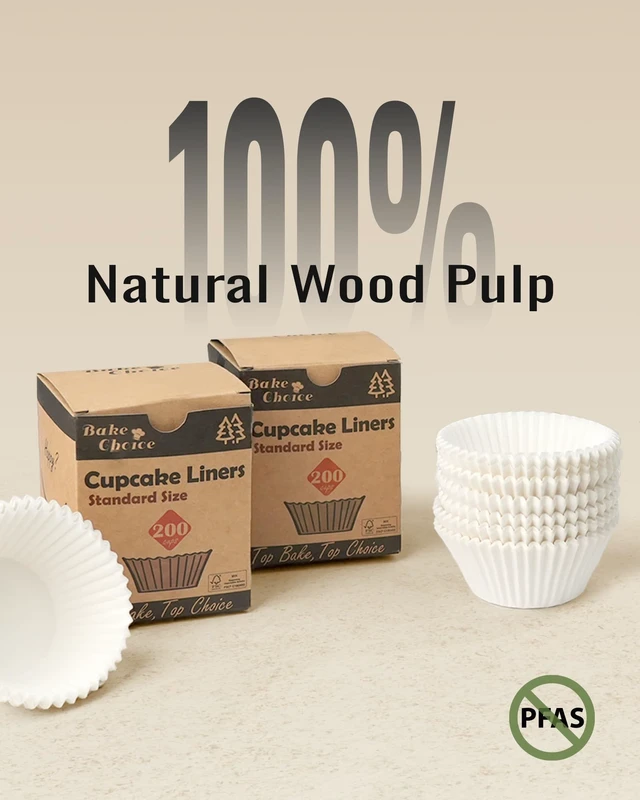 Alt view image 5 of 7 - Bake Choice 200pcs Standard Cupcake Liners for Baking, White Muffin Liners | Upgraded Paper, Balance Non-Stick & Non-Slip, Greaseproof Parchment Paper, Cupcake Wrapper for Party, Wedding, Christmas
