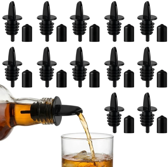 Main image of 12PCS Precise Liquor Pour Spout, Multi-Purpose Bottle Pourer for Alcohol | Precise Control Pourer with Dust Cap, Wine, Olive Oil, Syrup - Wine Aerator Pourer Dispenser For Bar & Kitchen