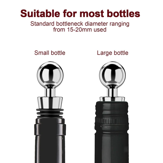 Alt view image 4 of 7 - Wine Stoppers for Wine Bottles 3Pcs Vacuum Wine Bottle Stopper with Silicone Reusable Wine Corks, Leak proof Keep Fresh Suitable for Standard (Silver, 3 Pack)