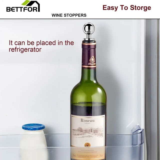 Alt view image 6 of 7 - Wine Stoppers for Wine Bottles 3Pcs Vacuum Wine Bottle Stopper with Silicone Reusable Wine Corks, Leak proof Keep Fresh Suitable for Standard (Silver, 3 Pack)