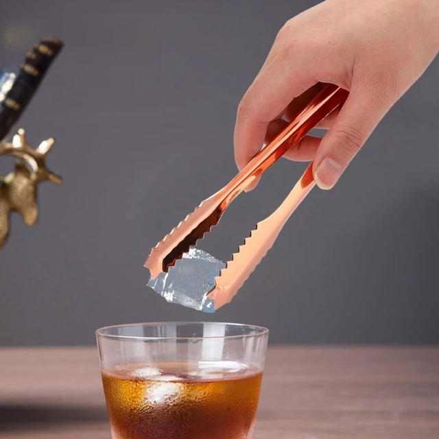 Alt view image 4 of 7 - Limen Ice Tongs with Serrated Tip,Stainless Steel Food Tongs Clip for Ice Bucket,Home Party,Bar,Kitchen,Restaurant Use,6.89x0.71 in(Rose Gold)