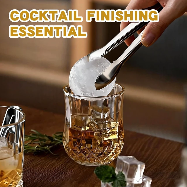 Alt view image 6 of 7 - 2 Pack Ice Tongs 7 Inch Stainless Steel Small Tongs with Sharp Serrated Teeth Non Slip Grip Ice Cube Tongs for Ice Bucket Small Cubes Cube Sugar Coffee Bar Cocktail Finishing