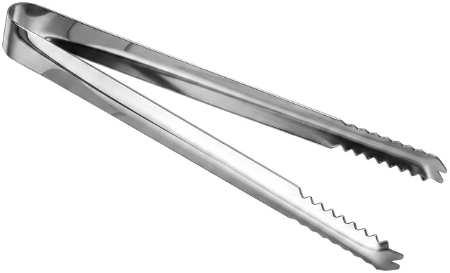 Main image of 304 Stainless Steel Ice Tongs with Teeth, Small Metal Bar Tongs | Secure Grip for Cubes, Sugar, Olives and Garnishes, Dishwasher Safe for Kitchens, Buffets, Tea Parties, Catering and BBQs