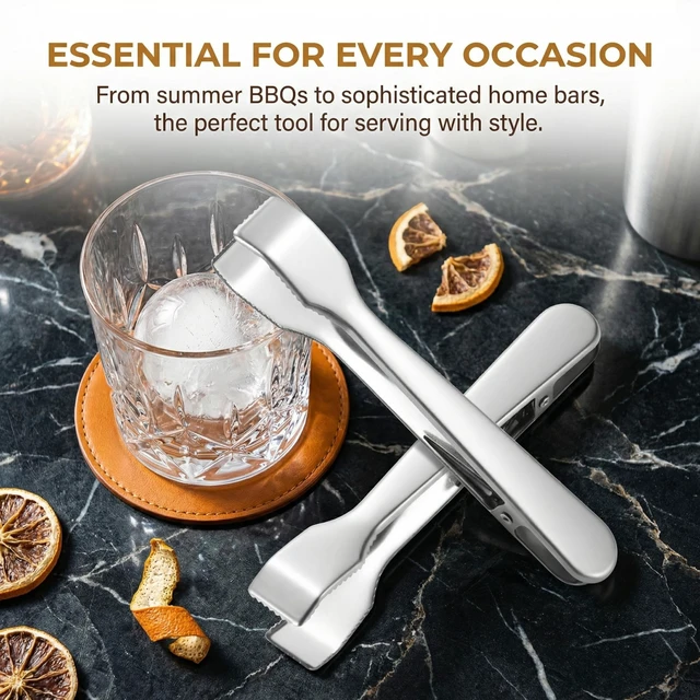 Alt view image 2 of 7 - Ice Tongs for Bucket Bar Stainless Steel Cube Tong with Claw Grips Sugar Cube Tongs for Buckets Large Cubes Kitchen Use for Home Hotel Ice Bars