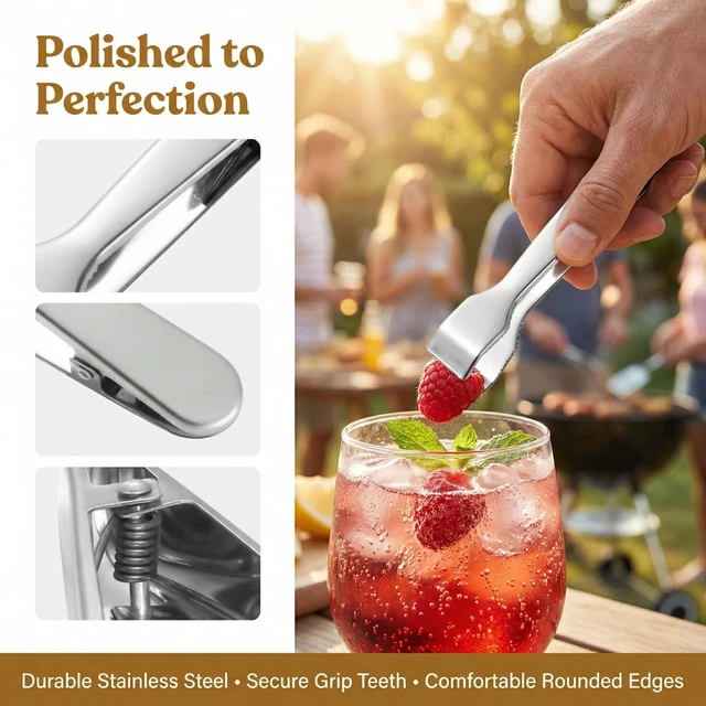 Alt view image 6 of 7 - Ice Tongs for Bucket Bar Stainless Steel Cube Tong with Claw Grips Sugar Cube Tongs for Buckets Large Cubes Kitchen Use for Home Hotel Ice Bars
