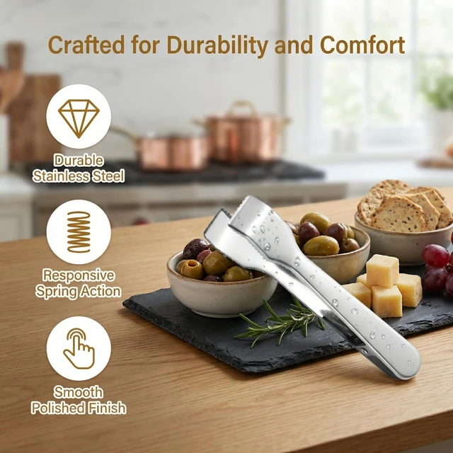 Alt view image 7 of 7 - Ice Tongs for Bucket Bar Stainless Steel Cube Tong with Claw Grips Sugar Cube Tongs for Buckets Large Cubes Kitchen Use for Home Hotel Ice Bars