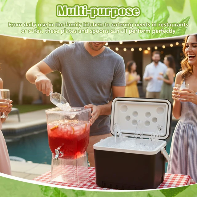 Alt view image 7 of 7 - 16 Pcs Plastic Ice Tongs and Scoops Set for Ice Bucket 6'' 8.5'' Clear Mini Kitchen Serving Tongs and Scoops for Buffet Freezer Coffee Sugar Bar Supplies Party Wedding BBQ Restaurant