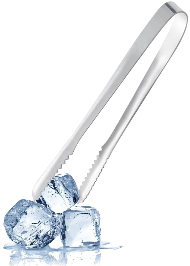 Main image of Ice Tongs, Bar Tongs with Serrated Grip Teeth, for Ice Cubes Sugar Salad | Professional Thickened Stainless Steel Sugar Cube Tongs, for Kitchen, BBQ, Party, Home, Parties, Hotel & Bar Accessories